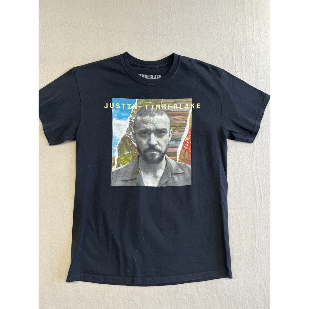 Justin Timberlake black graphic The Man of the Woods Tour Tshirt-M